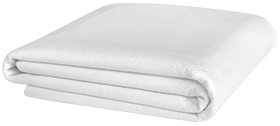 Close up image of the folded white Juno mattress protector